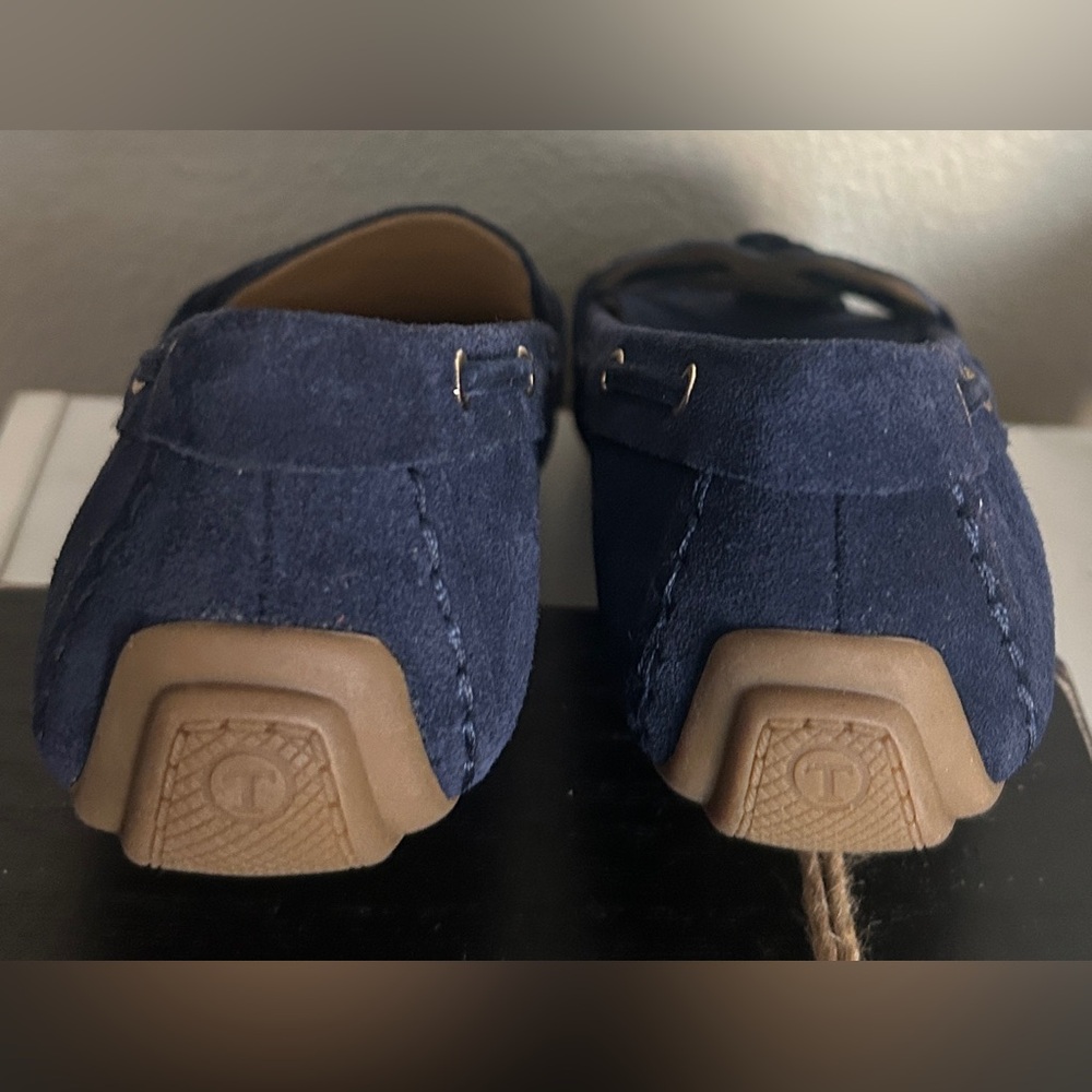 Talbots NWOT Navy Suede Tassel Loafers with Scalloped Trim size 8.5 - Picture 7 of 7